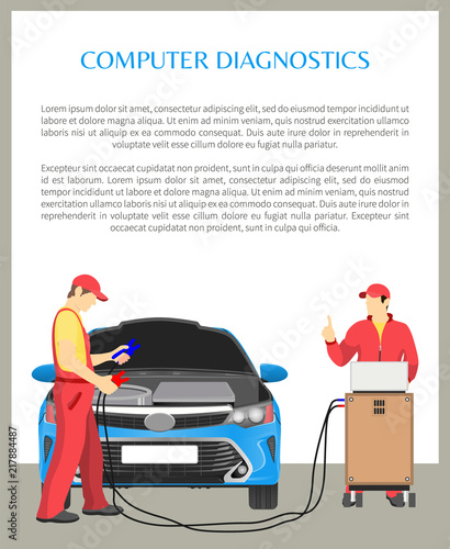 Computer Diagnostics Poster Vector Illustration