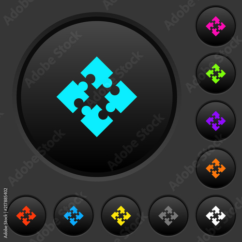 Modules dark push buttons with color icons