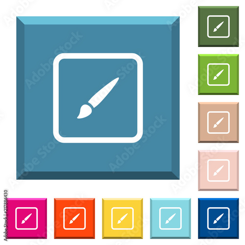 Paint object white icons on edged square buttons