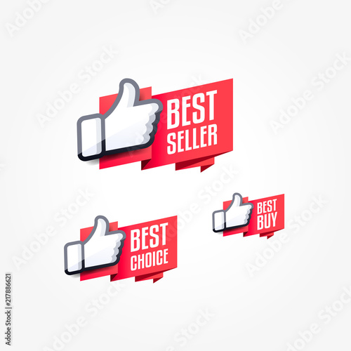 Best Seller, Best Choice & Best Buy Thumbs Up Shopping Label