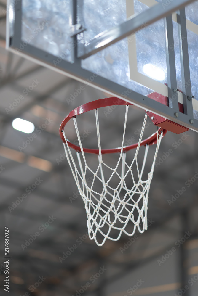 Basketball hoop closeup