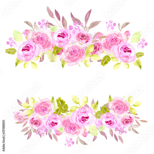 Watercolor floral frame