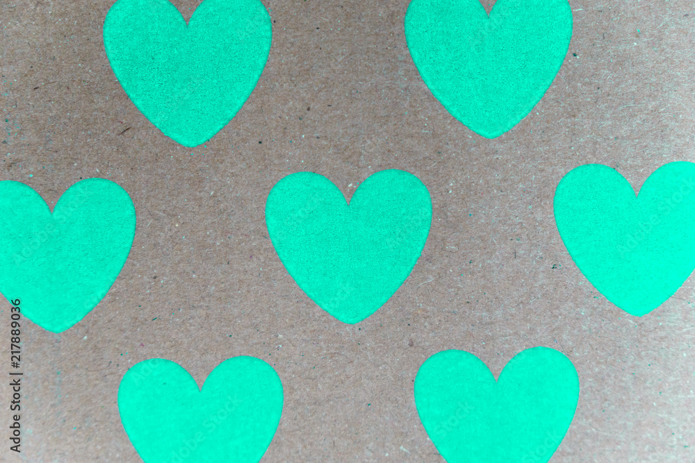 cardboard or carton with cyan hearts cardboard or carton with cyan hearts