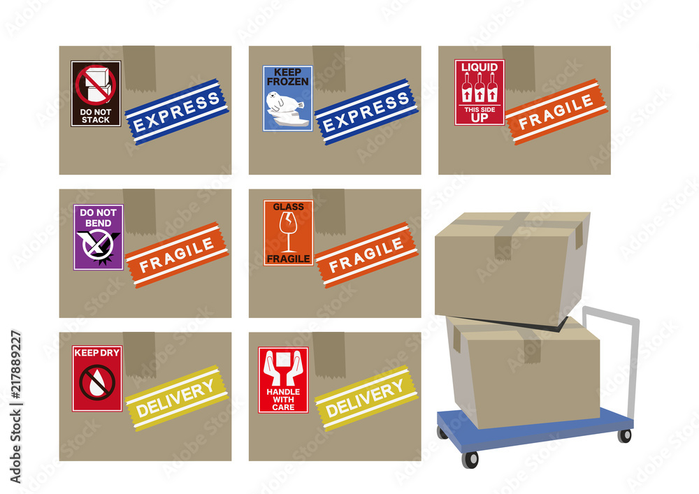 梱包用テープと段ボールのイラスト Stock Vector Adobe Stock