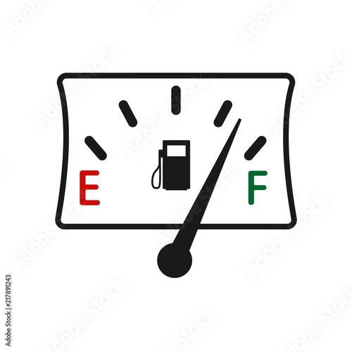 Fuel level icon isolated on white background. Gas icon. Vector illustration.