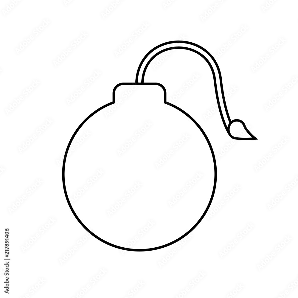 Line icon bomb isolated on white background. Vector illustration. Line icon bomb isolated on white background. Vector illustration.