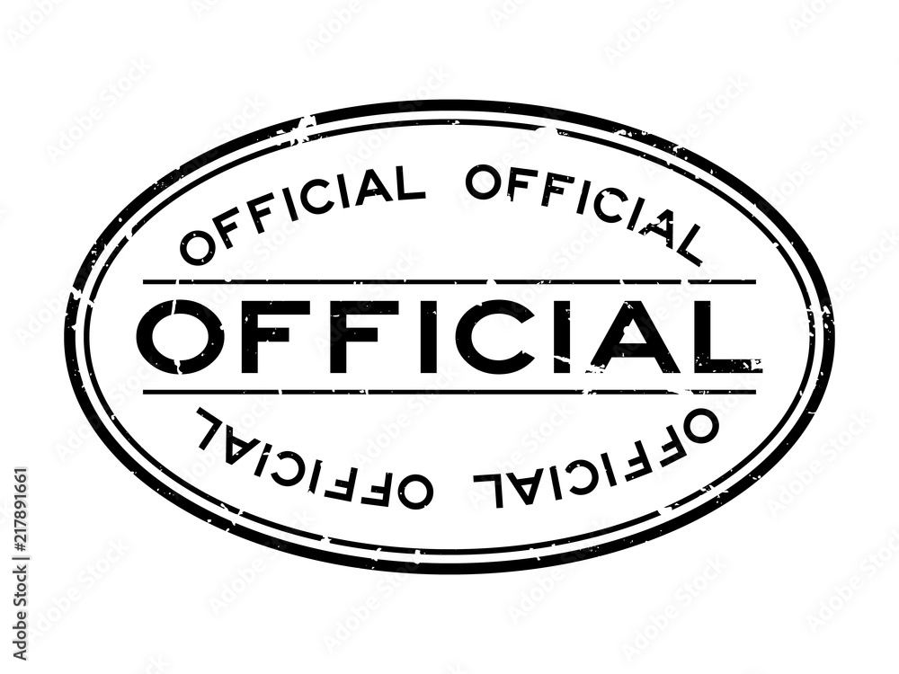 Grunge black official word oval rubber seal stamp on white background Grunge black official word oval rubber seal stamp on white background