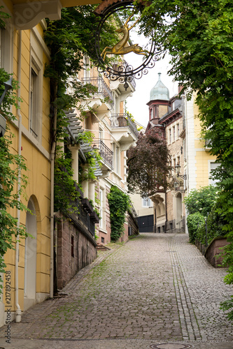 Fototapeta Naklejka Na Ścianę i Meble -  The streets of Baden-Baden, Germany. Historical Center
