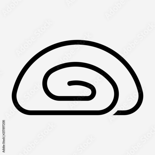 Outline cream roll cake pixel perfect vector icon
