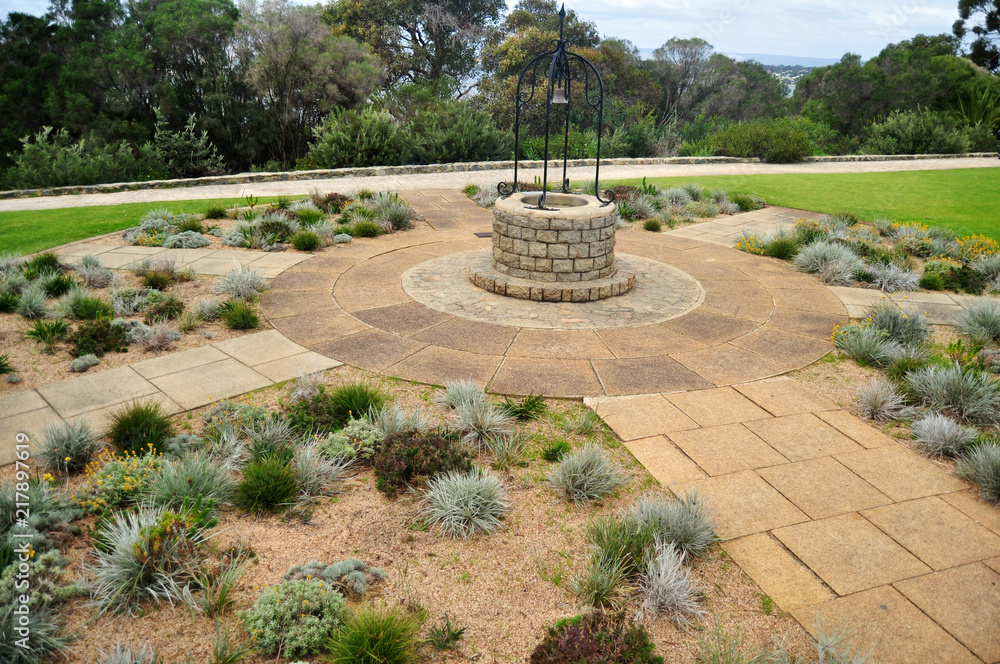 Classic dug water well at garden in Perth, Australia