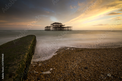 Sonnenuntergang in Brighton am Meer © hoch3fotografie