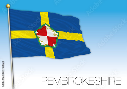 Pembrokeshire flag, United Kingdom, vector illustration