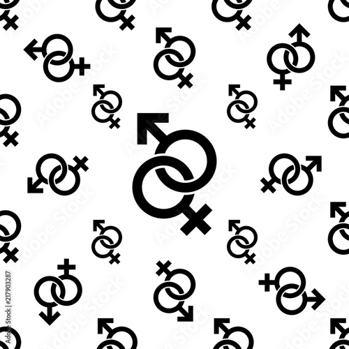 Gender Symbol Icon Seamless Pattern  Male Female Biological Sex Symbol Icon