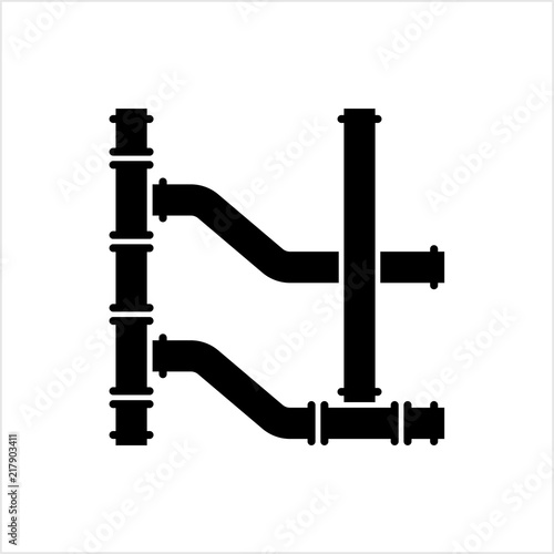 Pipe Icon, Pipe Fitting Icon, Water, Gas, Oil Pipeline, Plumbing Work