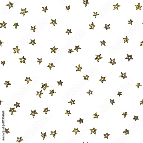 Gold star seamless pattern. Vector © magicmary
