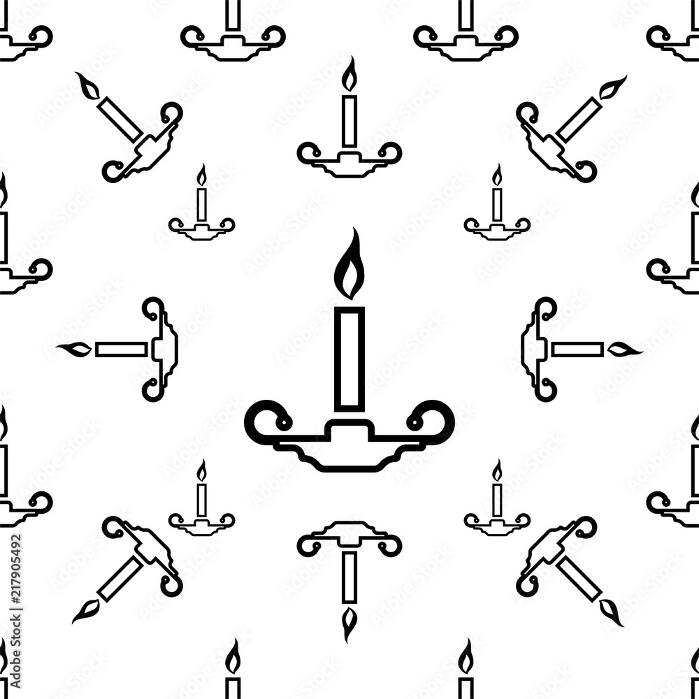 Fototapeta premium Candle Holder Seamless Pattern