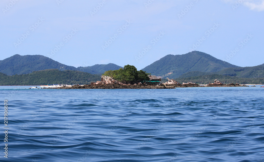 Tropical island in the Indian Ocean. Natural landscape.