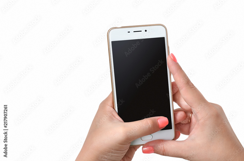 Hands holding smartphone frame 