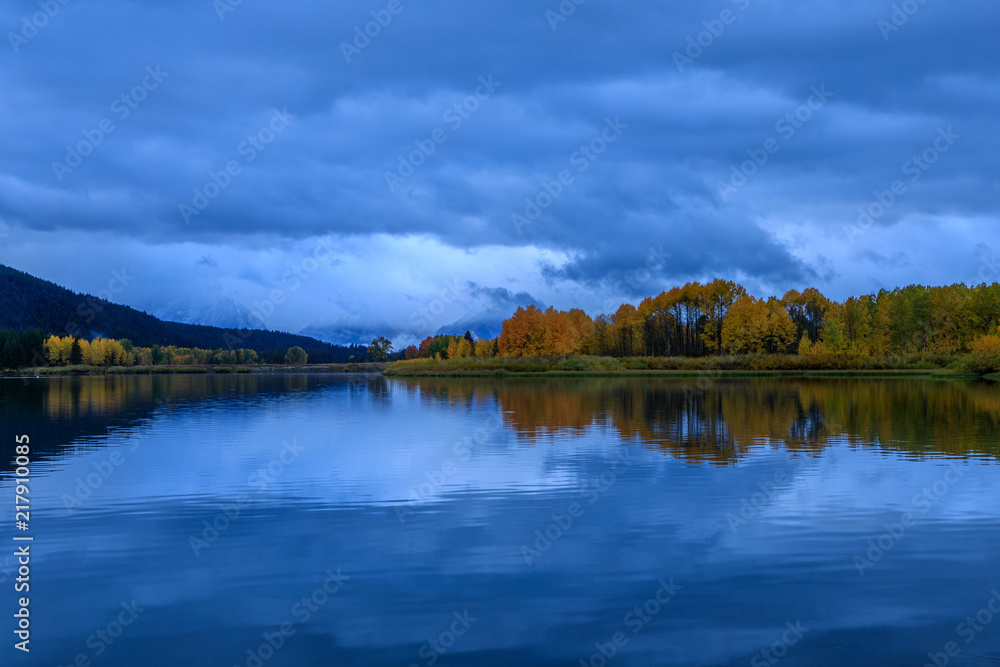 Teton Autumn Sunrise Reflection