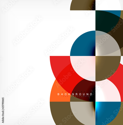 Minimal circle abstract background design, multicolored template for business or technology presentation or web brochure cover layout, wallpaper
