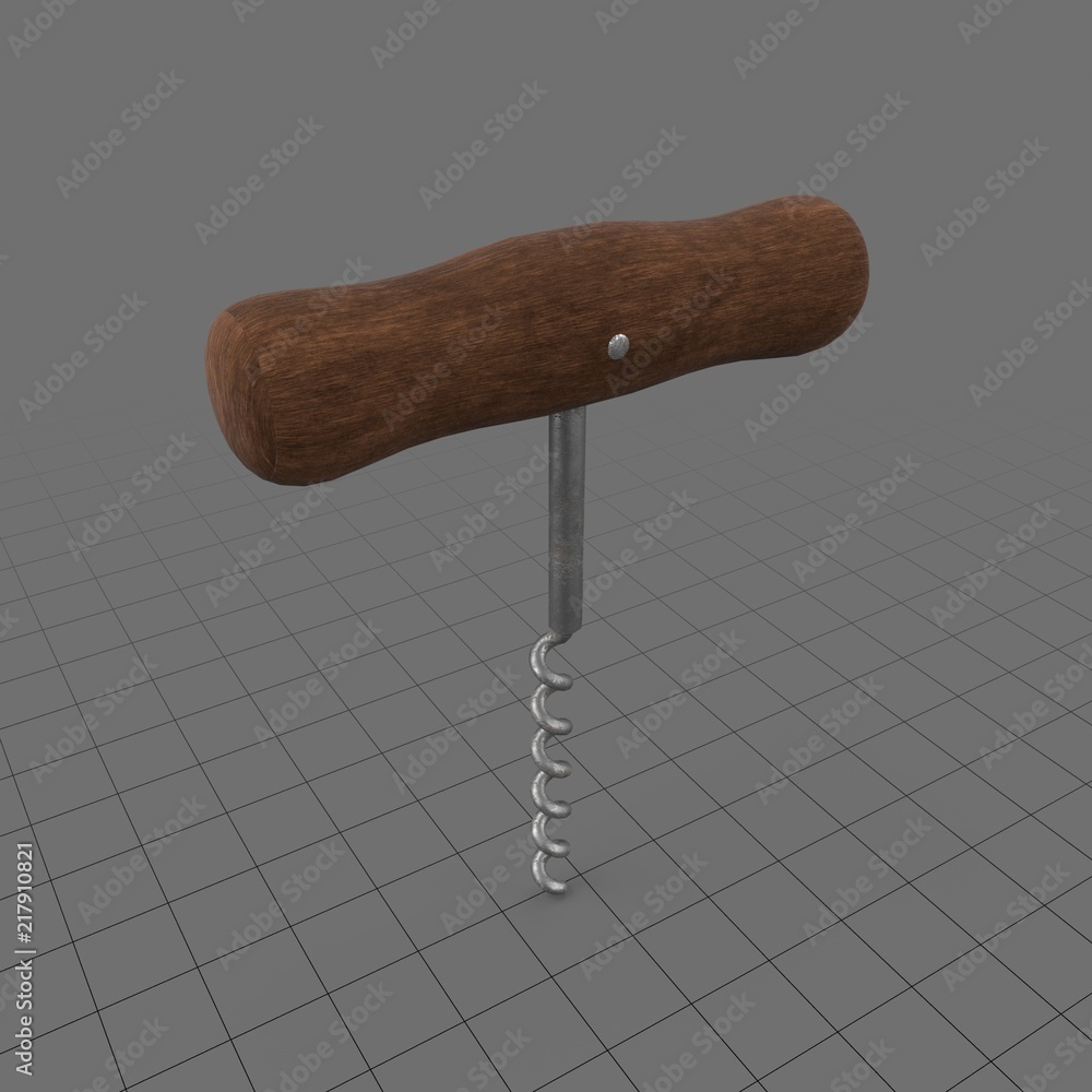 Old fashioned corkscrew Stock 3D asset | Adobe Stock