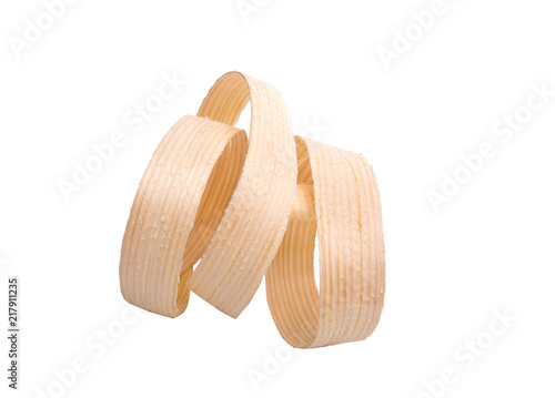 wooden sawdust slice isolated on the white