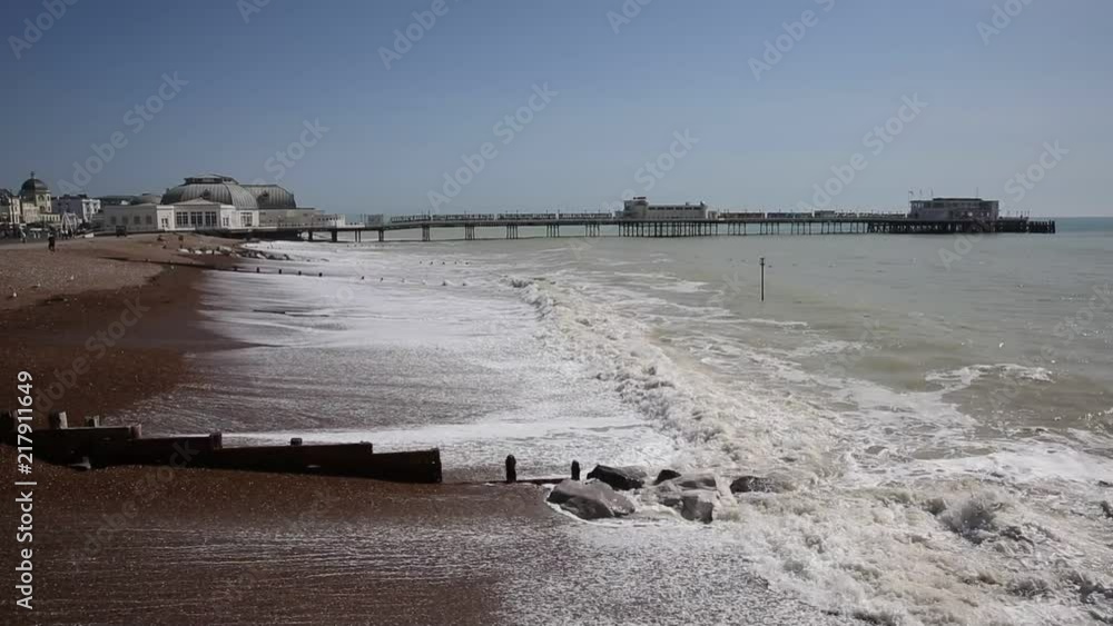 Worthing beach and pier West Sussex south coast holiday resort uk Worthing beach and pier West Sussex south coast holiday resort uk