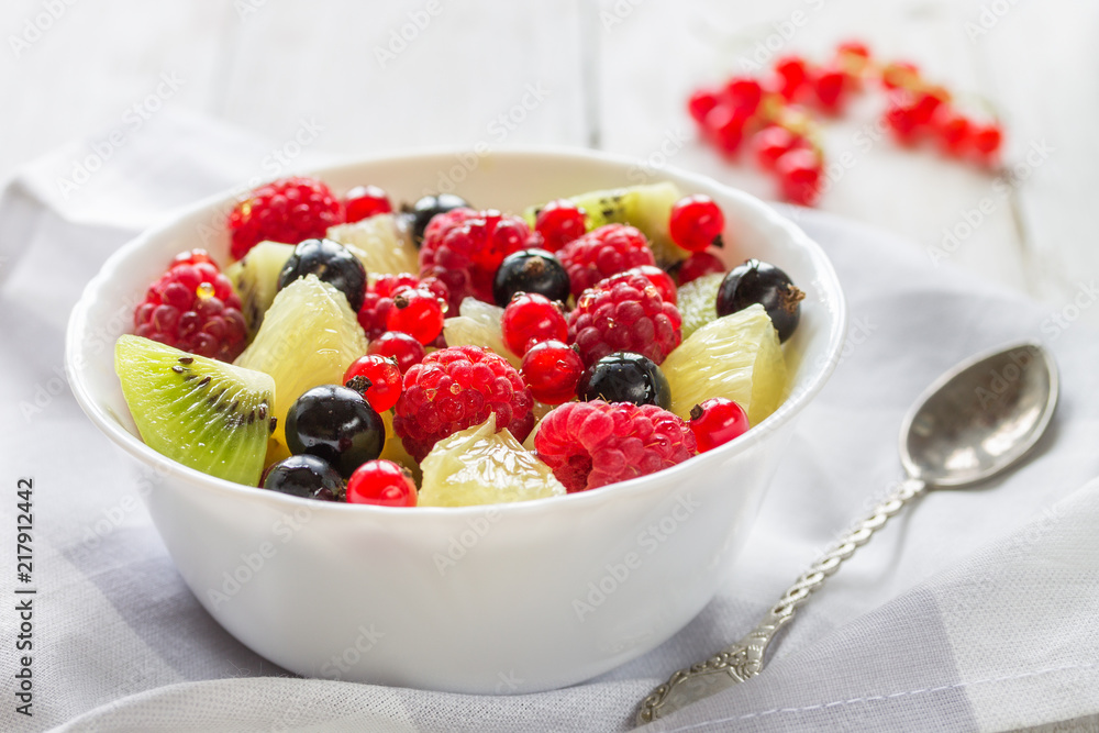 Fresh fruit salad. Light photo. Macro. Fresh fruit salad. Light photo. Macro.