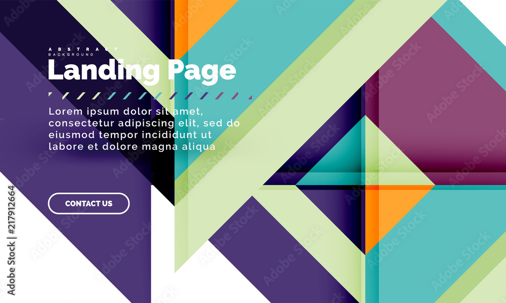Square shape geometric abstract background, landing page web design template Square shape geometric abstract background, landing page web design template