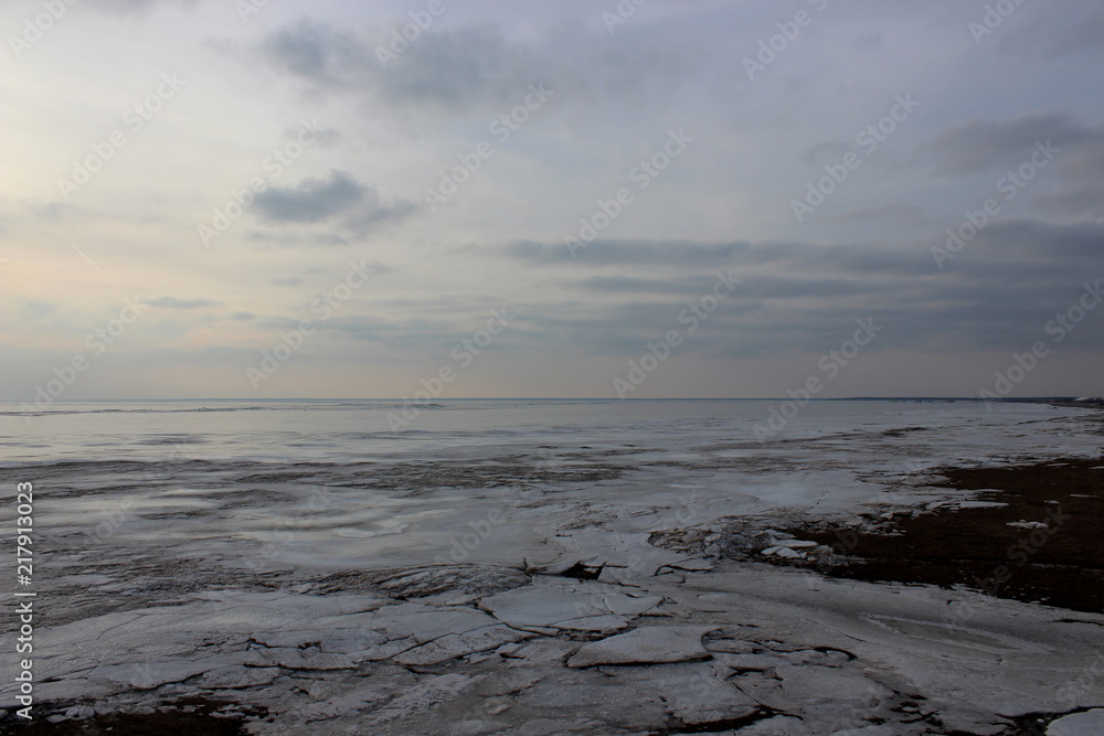 frozen baltic sea in february, estonia
