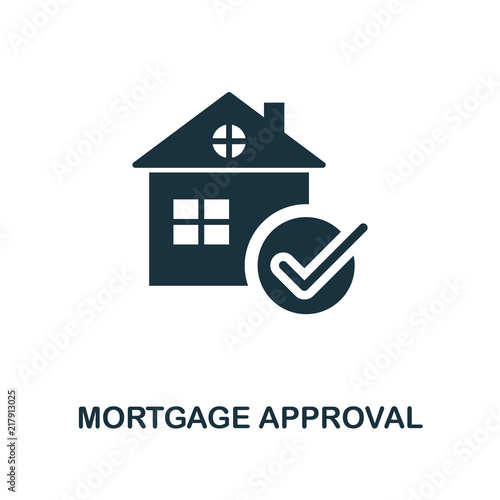 Mortgage Approval icon. Line style icon design from personal finance icon collection. UI. Pictogram of mortgage approval icon. Ready to use in web design, apps, software, print.