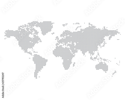 World map made of gray dots  vector illustration