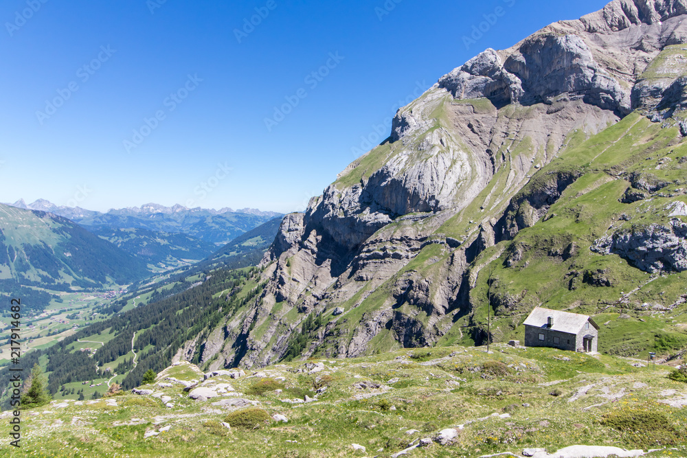 Paysage montagnard sur le col de Sanetsch (Suisse)