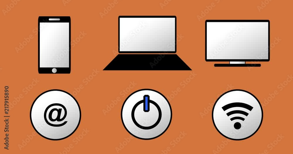 Computer Icon Pack Animation - Orange background Computer Icon Pack Animation - Orange background