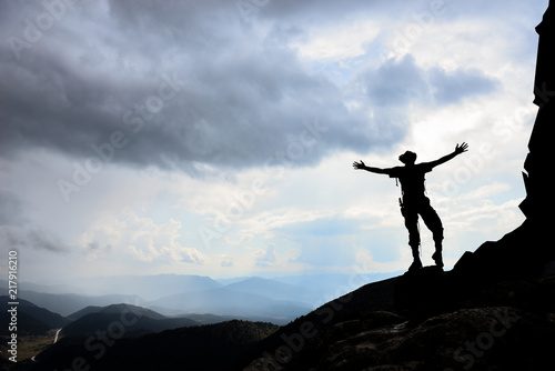 successful mountain climbing and proud people