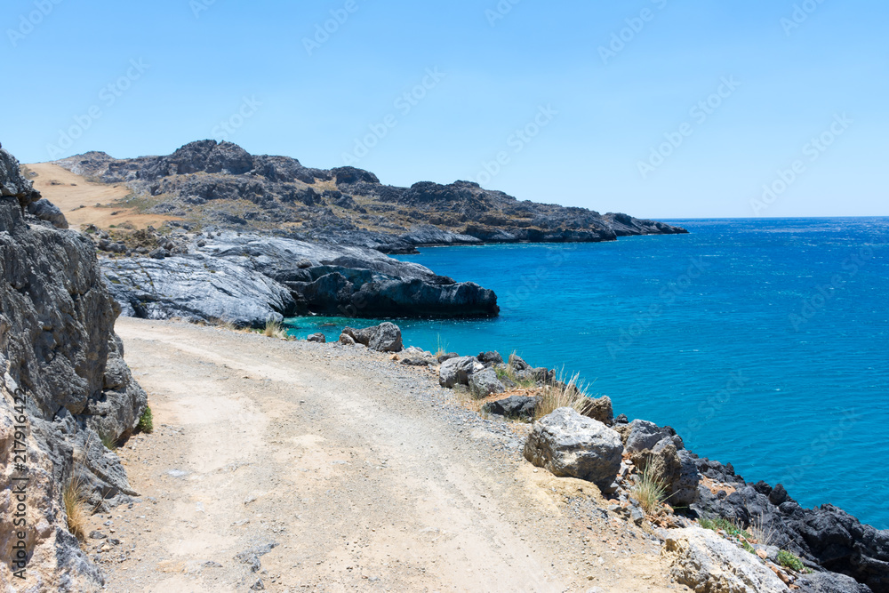 Crete. Mountain road near the sea
