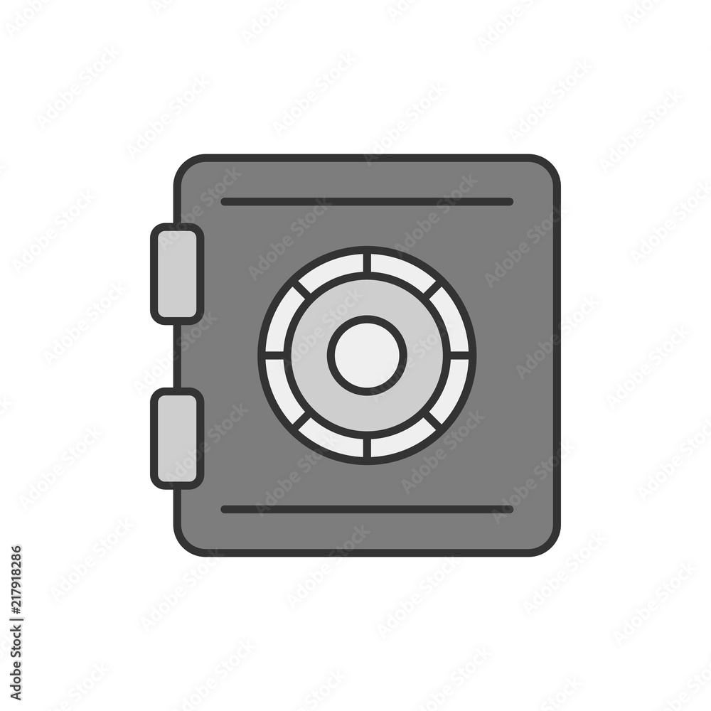 Safe flat line icon Safe flat line icon