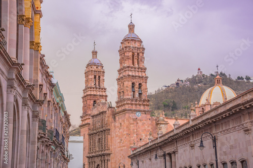 Beautiful cathedral  Zacatecas colonial city in Mexico photo