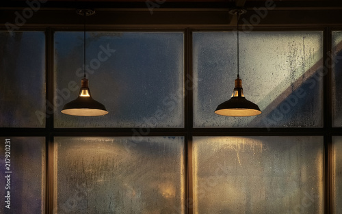 Hanging industrial style lantern lamps