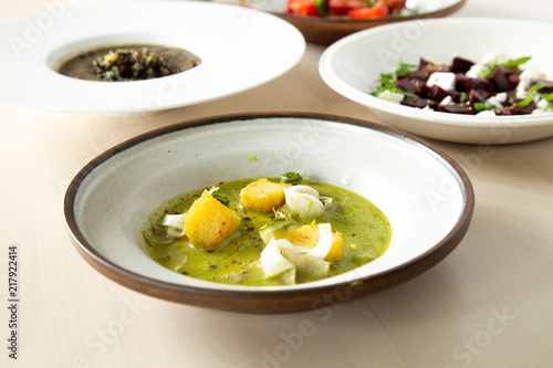 Lettuce Soup with Polenta
