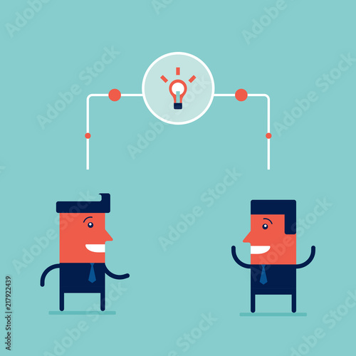 Businessman with an idea Partnership teamwork successful business concept