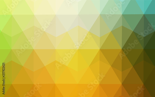 Light Green, Yellow vector polygon abstract background.