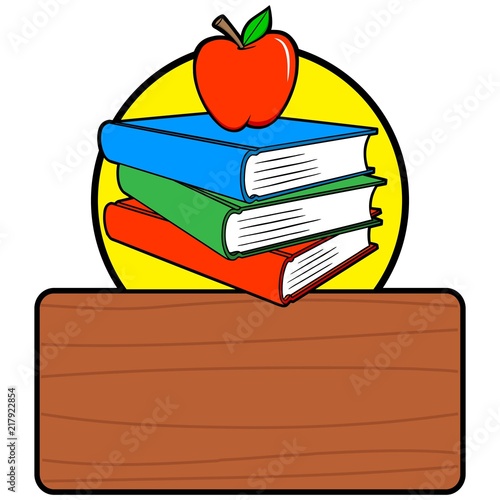 Back to School Sign - A vector cartoon illustration of a back to school sign concept.