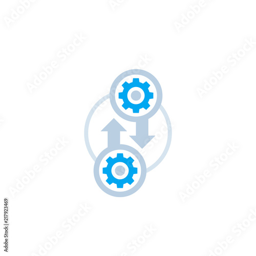 Integration, optimization icon, vector