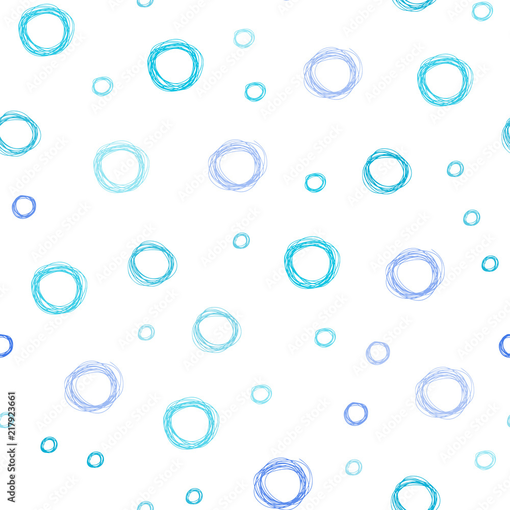 Light BLUE vector seamless background with bubbles.