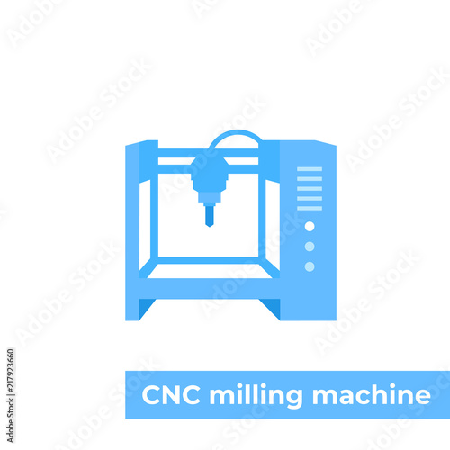 milling machine, cnc vector illustration