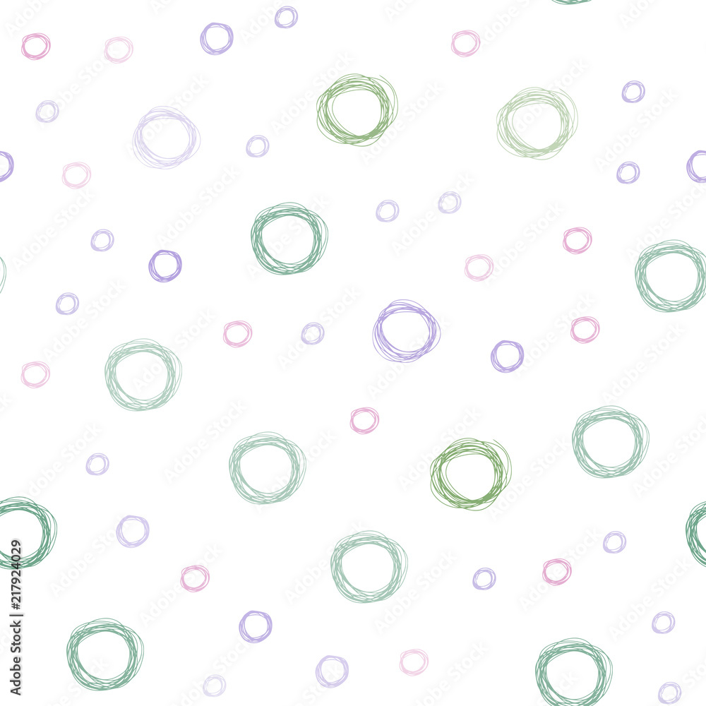 Light Multicolor vector seamless background with bubbles.