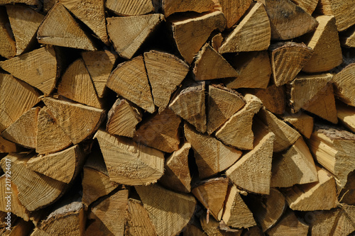 A stack of seasoned firewood .