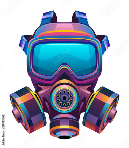 Protective toxic mask on a white background