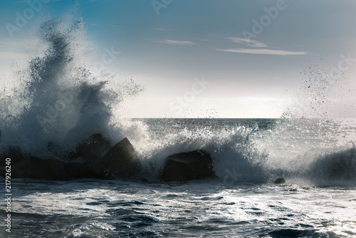 Stormy sea waves